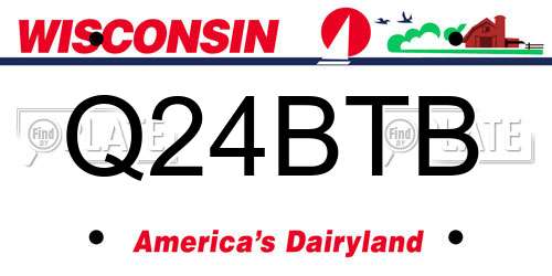 Q24BTB Wisconsin License Plate