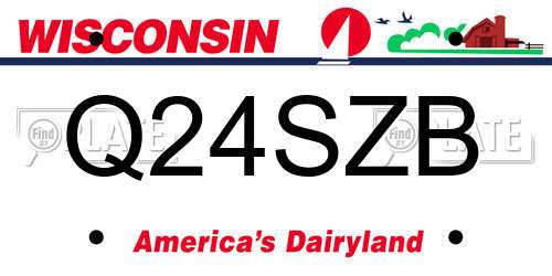 Q24SZB Wisconsin License Plate