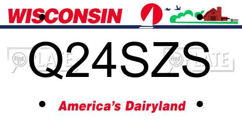 Q24SZS Wisconsin License Plate