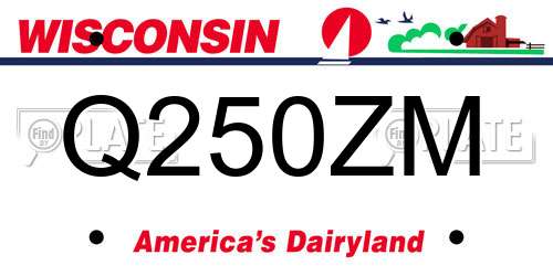 Q250ZM Wisconsin License Plate