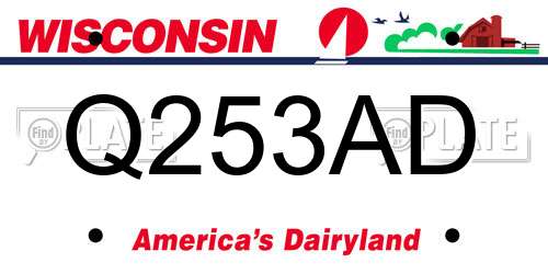 Q253AD Wisconsin License Plate