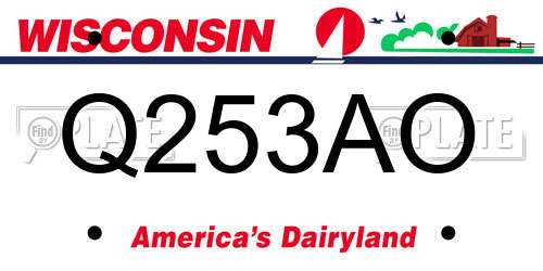 Q253AO Wisconsin License Plate