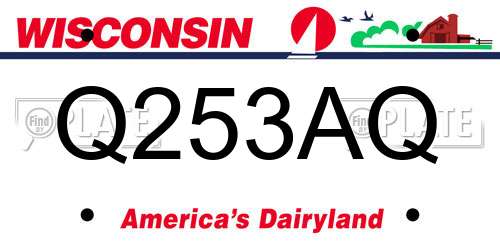 Q253AQ Wisconsin License Plate