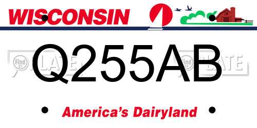 Q255AB Wisconsin License Plate