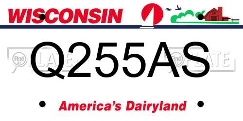 Q255AS Wisconsin License Plate