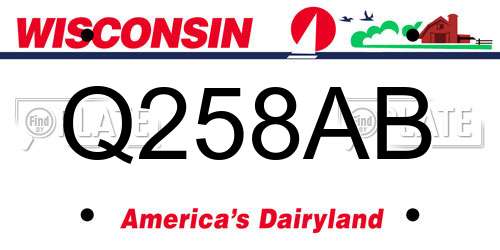 Q258AB Wisconsin License Plate