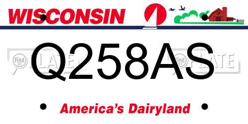 Q258AS Wisconsin License Plate