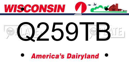 Q259TB Wisconsin License Plate