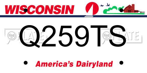 Q259TS Wisconsin License Plate