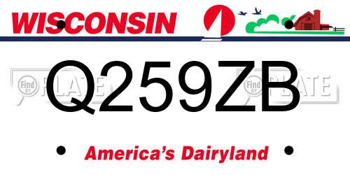 Q259ZB Wisconsin License Plate