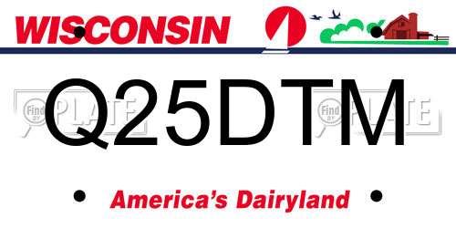 Q25DTM Wisconsin License Plate