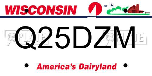 Q25DZM Wisconsin License Plate