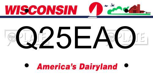 Q25EAO Wisconsin License Plate