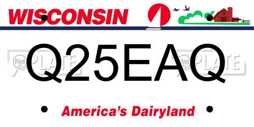 Q25EAQ Wisconsin License Plate