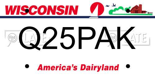 Q25PAK Wisconsin License Plate