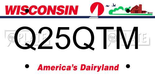 Q25QTM Wisconsin License Plate
