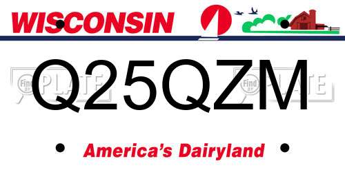 Q25QZM Wisconsin License Plate