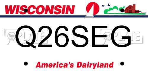 Q26SEG Wisconsin License Plate