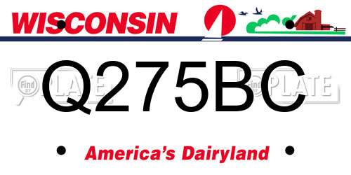 Q275BC Wisconsin License Plate