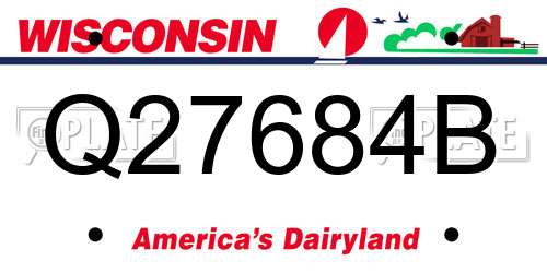 Q27684B Wisconsin License Plate