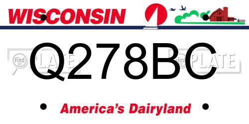 Q278BC Wisconsin License Plate