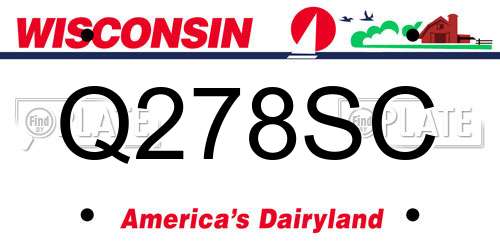 Q278SC Wisconsin License Plate