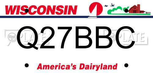 Q27BBC Wisconsin License Plate