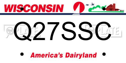 Q27SSC Wisconsin License Plate