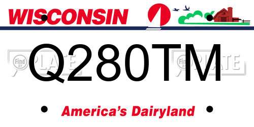 Q280TM Wisconsin License Plate