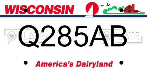 Q285AB Wisconsin License Plate