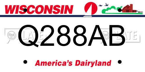 Q288AB Wisconsin License Plate