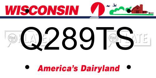 Q289TS Wisconsin License Plate