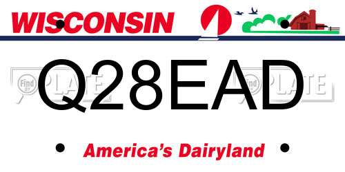 Q28EAD Wisconsin License Plate
