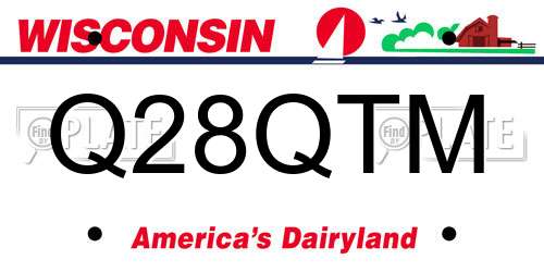 Q28QTM Wisconsin License Plate