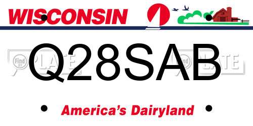 Q28SAB Wisconsin License Plate