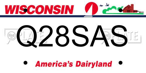 Q28SAS Wisconsin License Plate