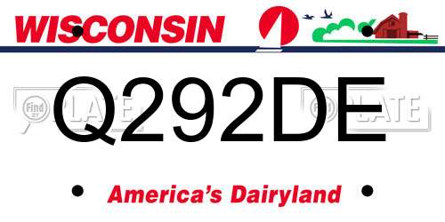 Q292DE Wisconsin License Plate
