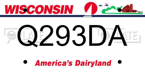 Q293DA Wisconsin License Plate