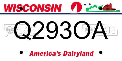 Q293OA Wisconsin License Plate