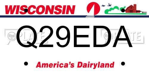 Q29EDA Wisconsin License Plate