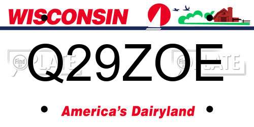 Q29ZOE Wisconsin License Plate