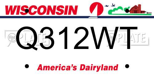 Q312WT Wisconsin License Plate