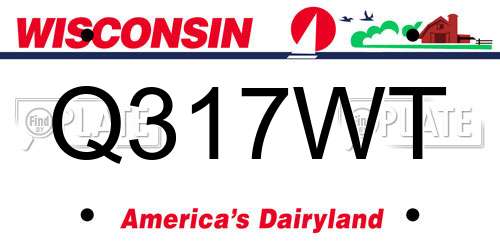 Q317WT Wisconsin License Plate