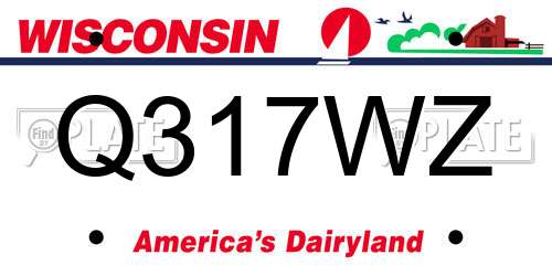 Q317WZ Wisconsin License Plate