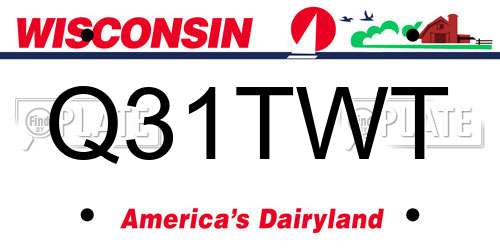 Q31TWT Wisconsin License Plate