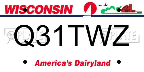 Q31TWZ Wisconsin License Plate