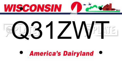 Q31ZWT Wisconsin License Plate