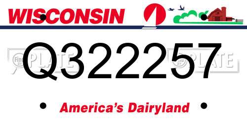 Q322257 Wisconsin License Plate