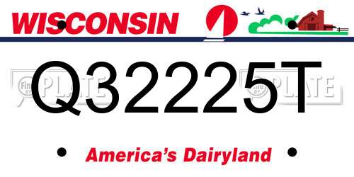 Q32225T Wisconsin License Plate