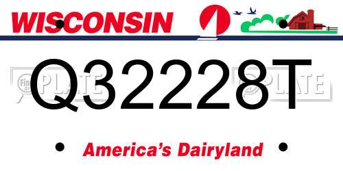 Q32228T Wisconsin License Plate